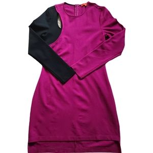 Tamar two -toned long sleeve dress pink/black size small